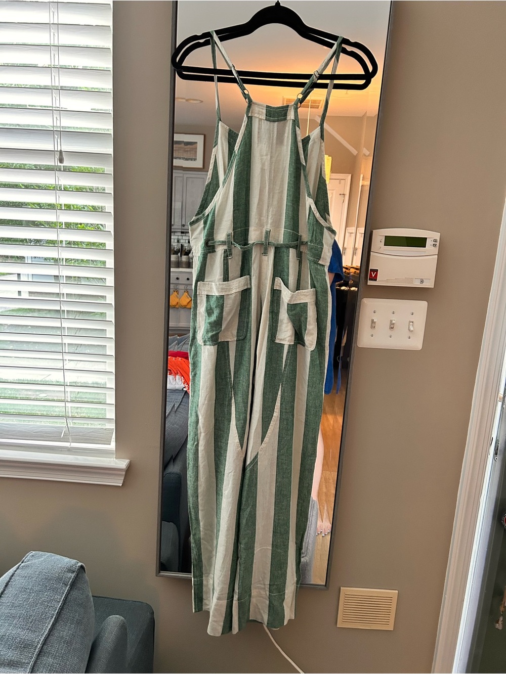 BDG Urban Outfitters Green & White Striped Utility Jumpsuit Med/Med - Picture 6 of 8